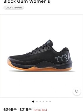 TYR Black and Gum Women's Cross Trainer